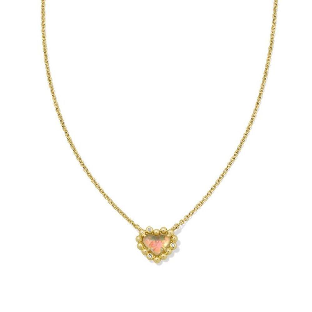 Kendra Scott Anna Framed Pendant Necklace - White/Gold